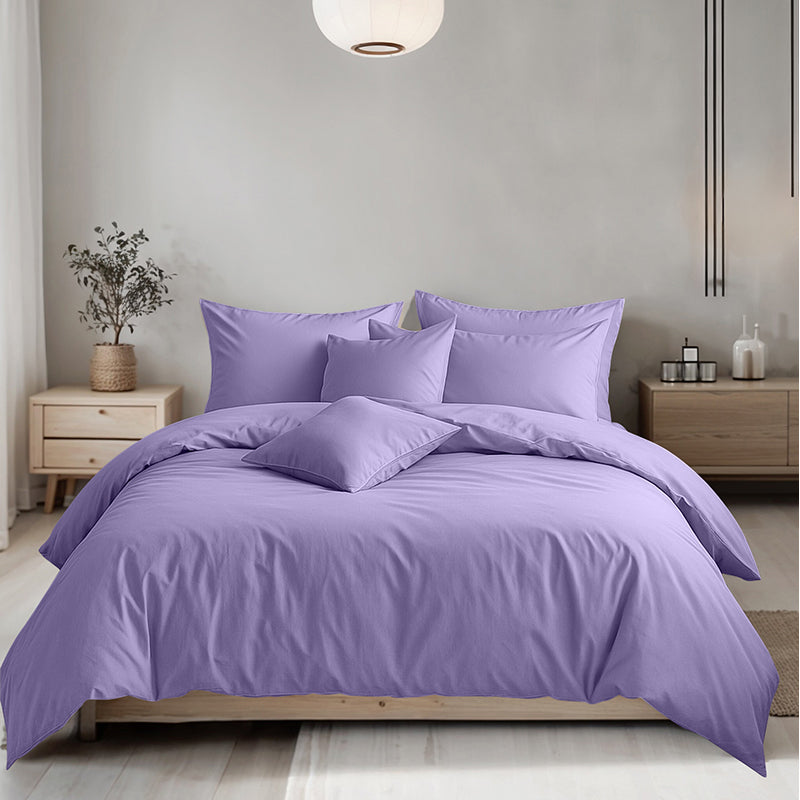 Plain Dyed Easy Care Polycotton Duvet Cover And Pillowcases Set Bed Linen