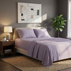 Soft Plain Brushed Cotton Fitted Flat Sheet Matching Pillowcases Set