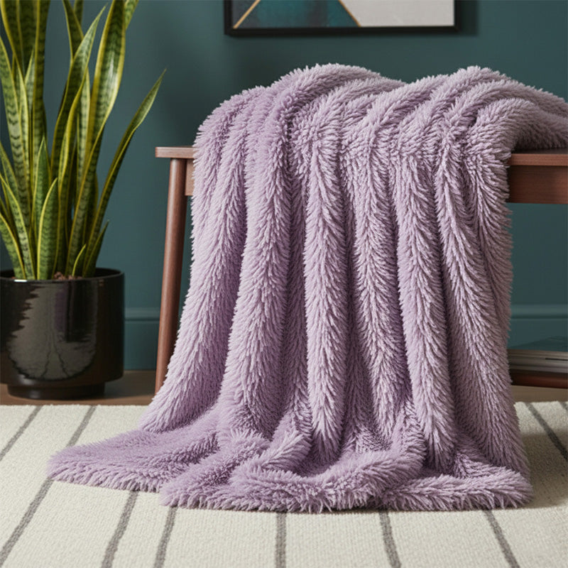 Cuddly Extra Fluffy Throw Ultra Soft Plush Blanket for Sofa Bed Home Decor