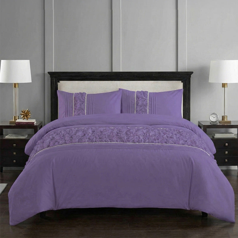 Ruffle Design Duvet Cover Soft Elegant Bedding Set with Pillowcases