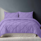 Pintuck Pinch Pleated Polycotton Duvet Cover And Pillowcases Set Bed Linen