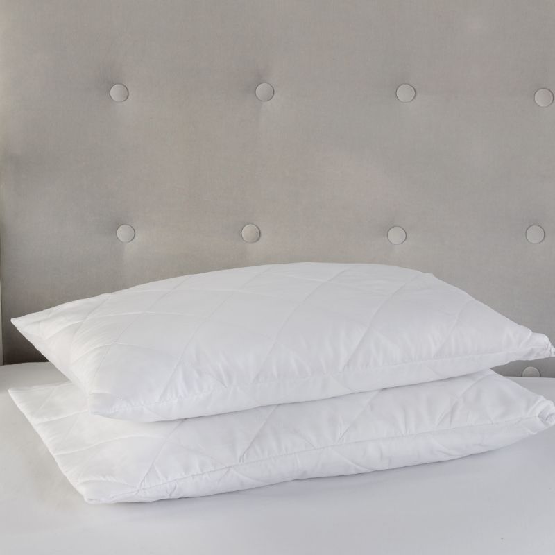 Soft Touch Quilted Waterproof Pillow Protector Pair Zippered Closing