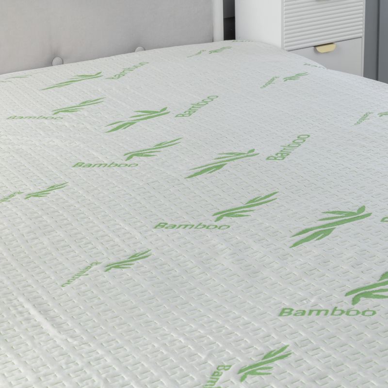 Luxury soft touch Bamboo organic waterproof mattress protector with extra deep 16” 40cm elasticated skirt