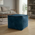 Luxury Velvet Cube Bean Bag Ottoman Soft Plush Velvet Stool Pouffe