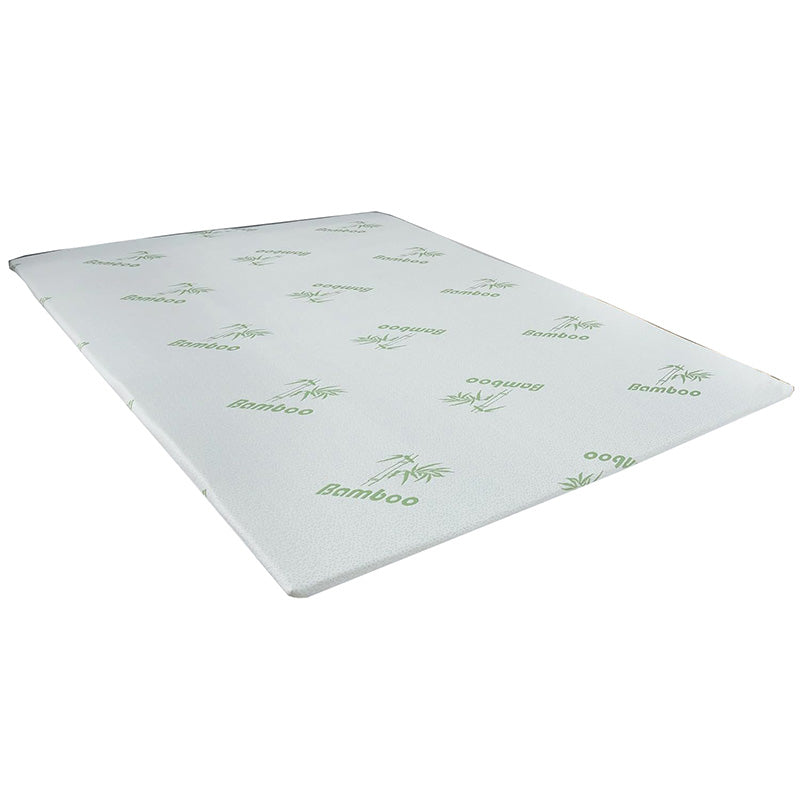 Memory Foam Mattress Topper 1 Inch Orthopedic Support Mattress Topper Removable Bamboo Zip Cover