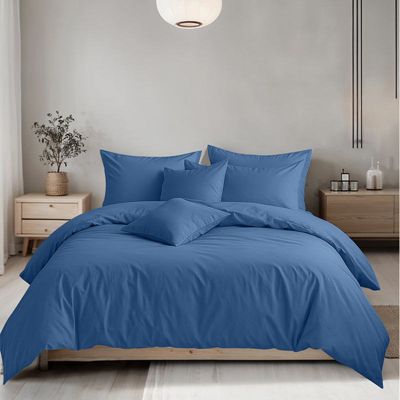 Plain Dyed Easy Care Polycotton Duvet Cover And Pillowcases Set Bed Linen