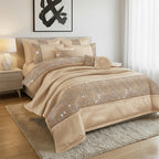 Embroidered Duvet Cover Set Luxury Bedding with Matching Accessories