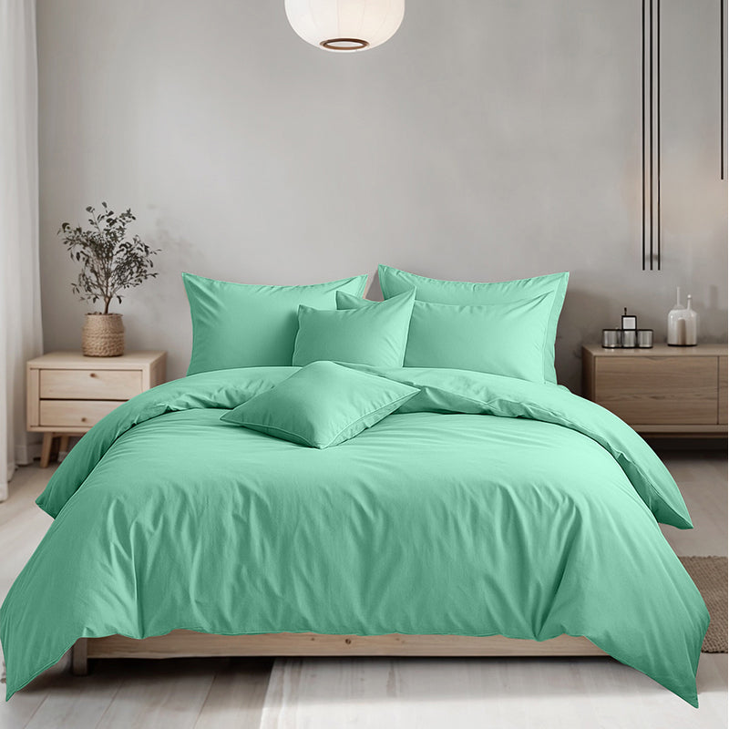 Plain Dyed Easy Care Polycotton Duvet Cover And Pillowcases Set Bed Linen