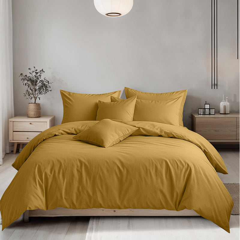 Plain Dyed Easy Care Polycotton Duvet Cover And Pillowcases Set Bed Linen