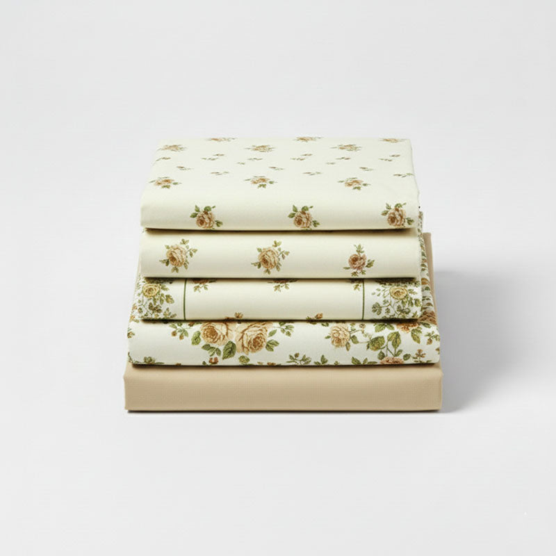 Soft Flower Print Brushed Cotton Fitted Flat Sheet And Matching Pillowcases