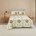 Soft Floral Brushed Cotton Fitted Flat Sheet And Matching Pillowcases