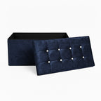 Crushed Velvet Rectangle Storage Box with Lid Elegant Organizer for Any Room