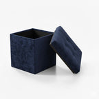 Crushed Velvet Square Storage Box with Lid Elegant Organizer for Any Room
