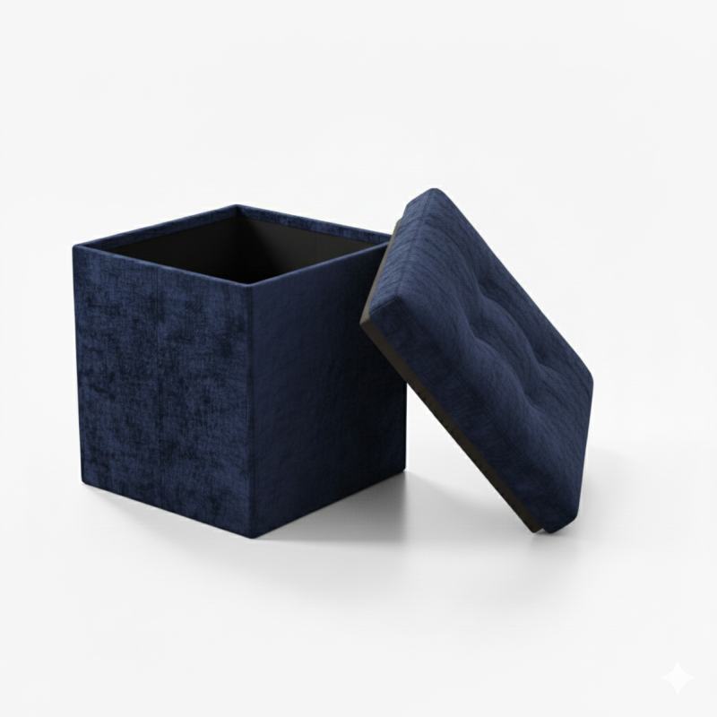 Crushed Velvet Square Storage Box with Lid Elegant Organizer for Any Room