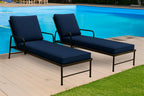 Sun Lounger Outdoor Garden Deck Bed Cushion Waterproof Recliner Pad Removable Cover