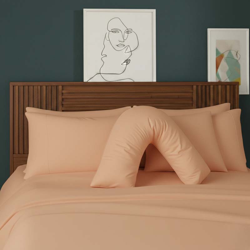 V Shape Pillowcase for Support Maternity Pillows Polycotton Easy Care