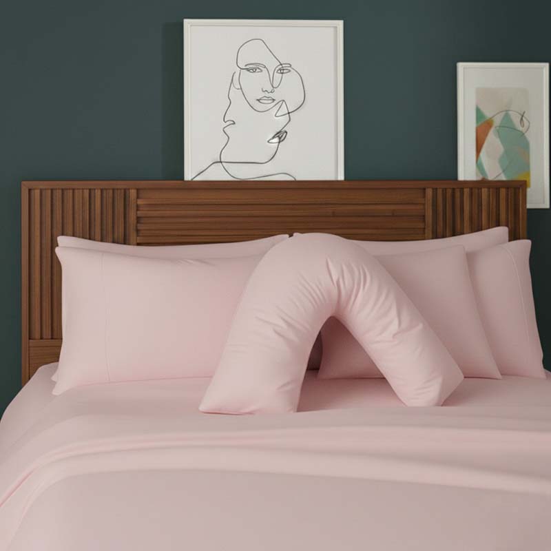 V Shape Pillowcase for Support Maternity Pillows Polycotton Easy Care