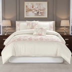 Embroidered Floral Duvet Cover Set Luxury Bedding Matching Pillowcases