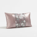 Oblong Floral Sequin Cushion Luxury Rectangular Decorative Accent