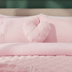 Heart Shaped Teddy Fleece Cushion Ultra Soft Plush Decorative Pillow
