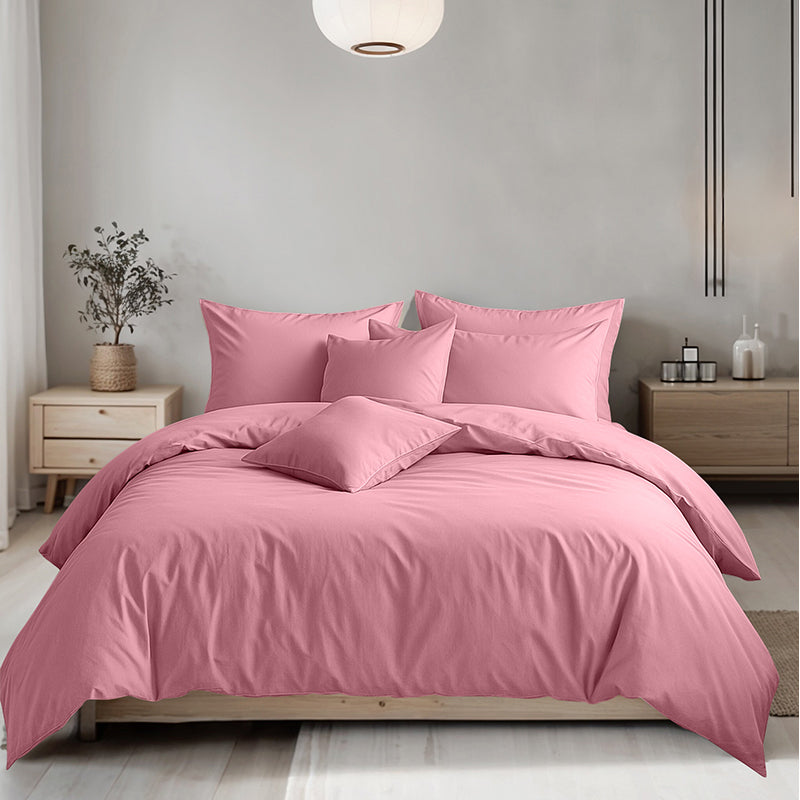 Plain Dyed Easy Care Polycotton Duvet Cover And Pillowcases Set Bed Linen