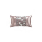 Oblong Floral Sequin Cushion Luxury Rectangular Decorative Accent