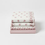 Soft Flower Print Brushed Cotton Fitted Flat Sheet And Matching Pillowcases