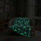 Glow in the Dark Moon Blanket Soft Galaxy Night Sky Throw for Kids