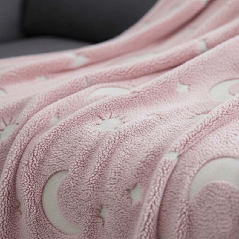 Glow in the Dark Moon Blanket Soft Galaxy Night Sky Throw for Kids