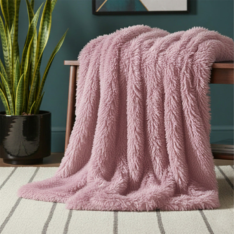 Cuddly Extra Fluffy Throw Ultra Soft Plush Blanket for Sofa Bed Home Decor