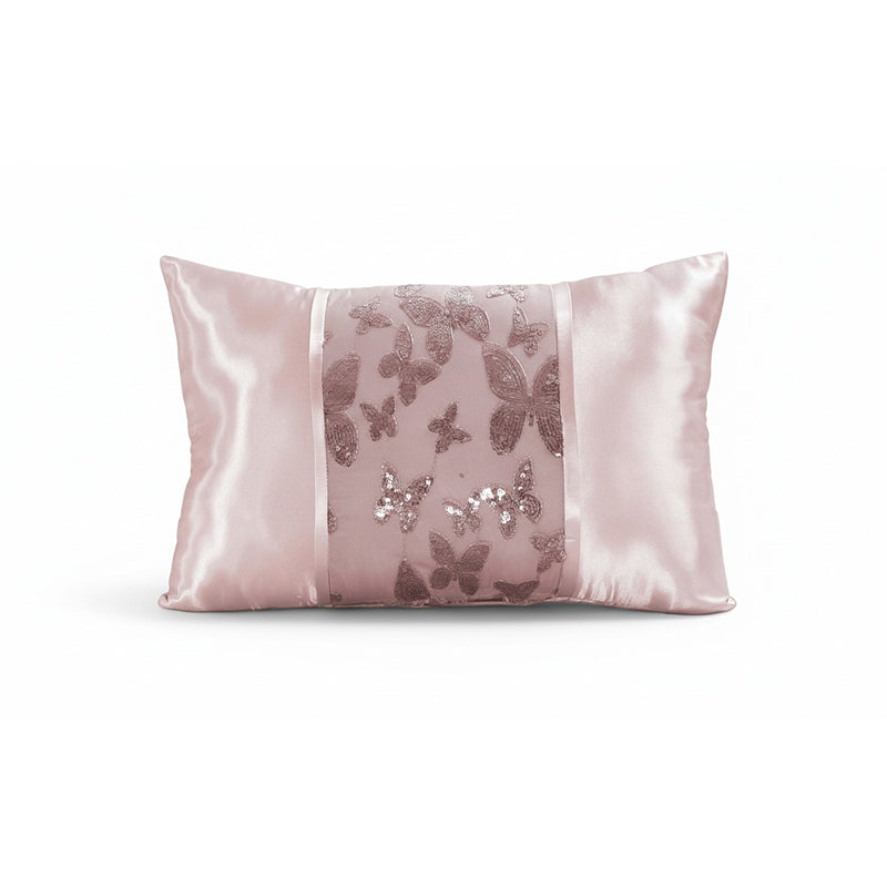 Oblong Butterfly Sequin Cushion Luxury Rectangular Decorative Accent