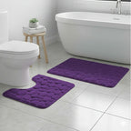2 Piece Pebble Design Memory Foam Bath Mat Set Soft Absorbent Non-Slip Bathroom