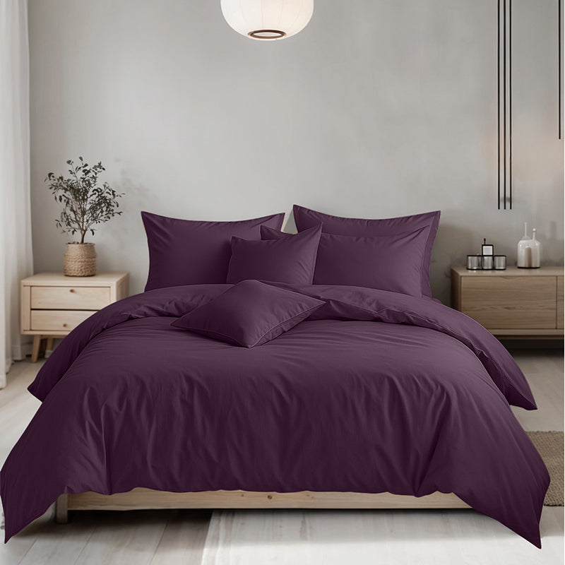 Plain Dyed Easy Care Polycotton Duvet Cover And Pillowcases Set Bed Linen