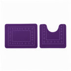 2 Piece Box Design Bath Mat Set Soft Absorbent Non-Slip Bathroom Mats