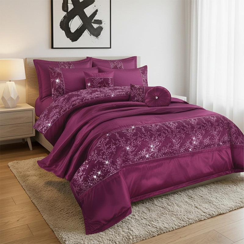 Embroidered Duvet Cover Set Luxury Bedding with Matching Accessories