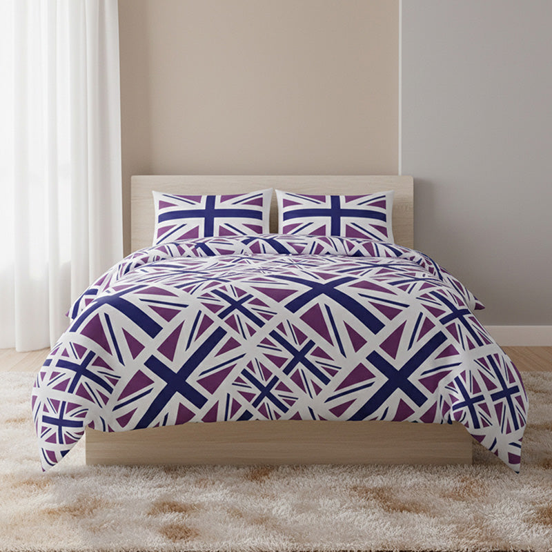 Union Jack Duvet Cover Set Trendy British Flag Bedding Bedroom Decor