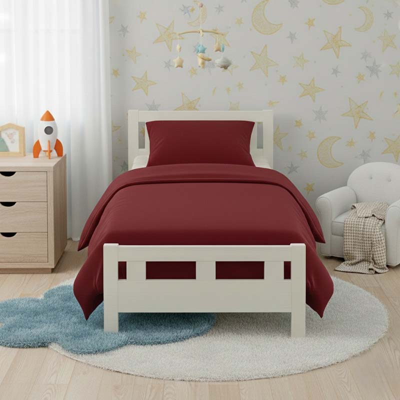 Flannelette Cotton Cot Bed Duvet Cover Set Brushed Warm Bedding Set