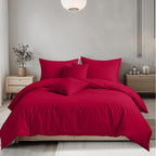 Plain Dyed Easy Care Polycotton Duvet Cover And Pillowcases Set Bed Linen