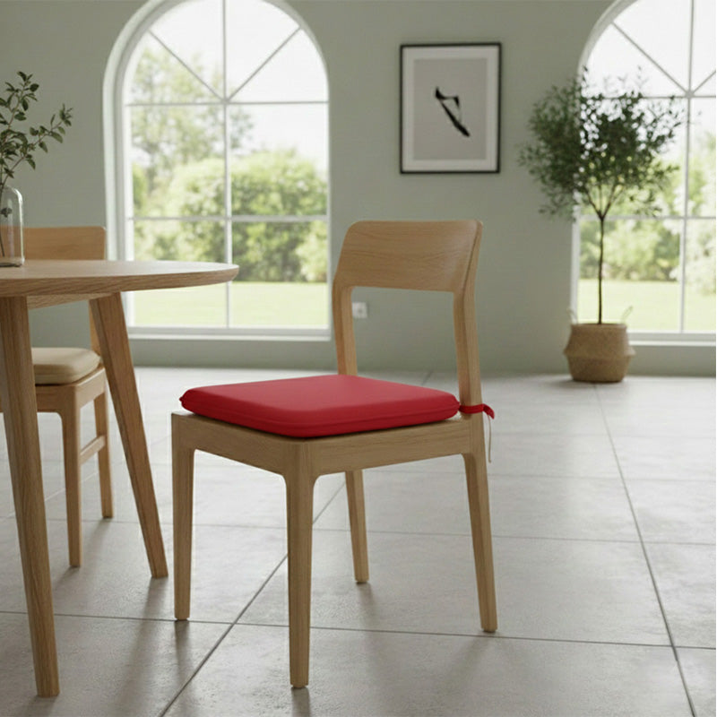 Waterproof Square Foam Seat Pad with Ties Pack of 4 Chair Cushion Seating