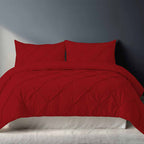 Pintuck Pinch Pleated Polycotton Duvet Cover And Pillowcases Set Bed Linen