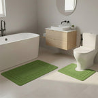 2 Piece Box Design Bath Mat Set Soft Absorbent Non-Slip Bathroom Mats