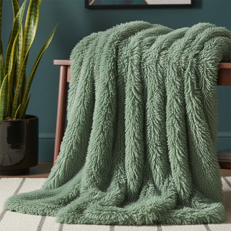 Cuddly Extra Fluffy Throw Ultra Soft Plush Blanket for Sofa Bed Home Decor