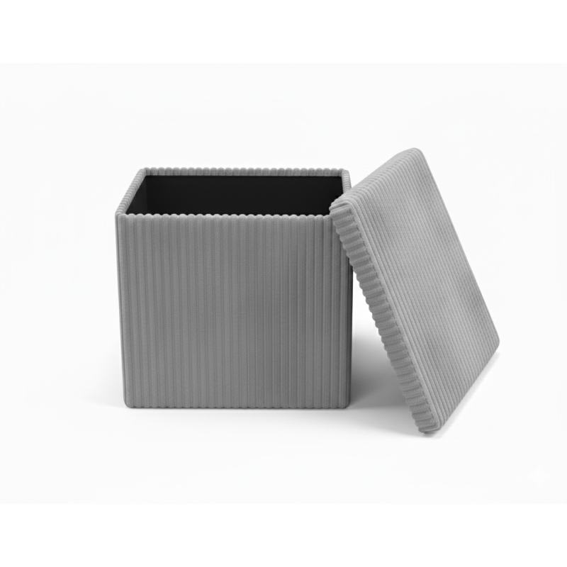 Corduroy Square Storage Box with Lid Elegant Organizer for Any Room