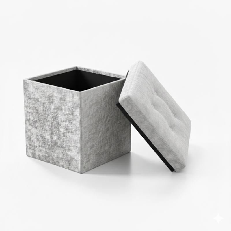 Crushed Velvet Square Storage Box with Lid Elegant Organizer for Any Room