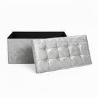 Crushed Velvet Rectangle Storage Box with Lid Elegant Organizer for Any Room