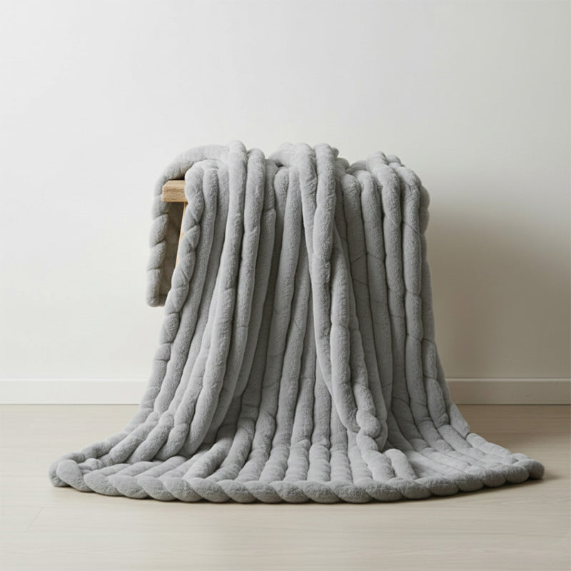 Luxury Big Cord Blanket Thick Ribbed Throw Ultimate Comfort Warmth