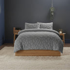 Ultra Soft Teddy Duvet Cover Set Daisy Embossed Cozy Fleece Bedding