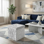 Crushed Velvet Square Storage Box with Lid Elegant Organizer for Any Room