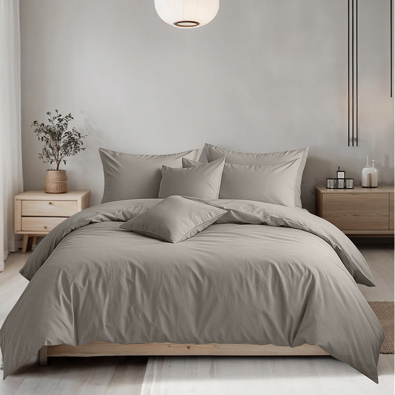 Plain Dyed Easy Care Polycotton Duvet Cover And Pillowcases Set Bed Linen