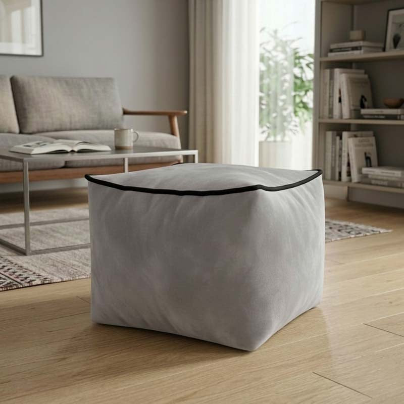 Luxury Velvet Cube Bean Bag Ottoman Soft Plush Velvet Stool Pouffe